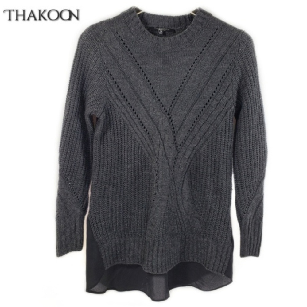 Thakoon Designnation Chunky Knit Overlay Sweater